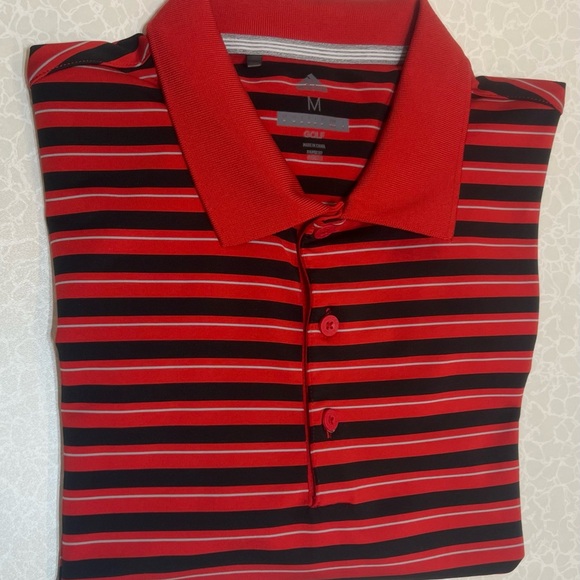 Adidas Golf Men Short Sleeve Polo Stripped Shirt.Size : Medium run Large - Picture 6 of 8